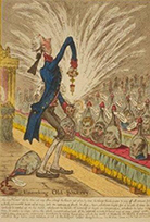 gillray uncorking - satiral cartoon